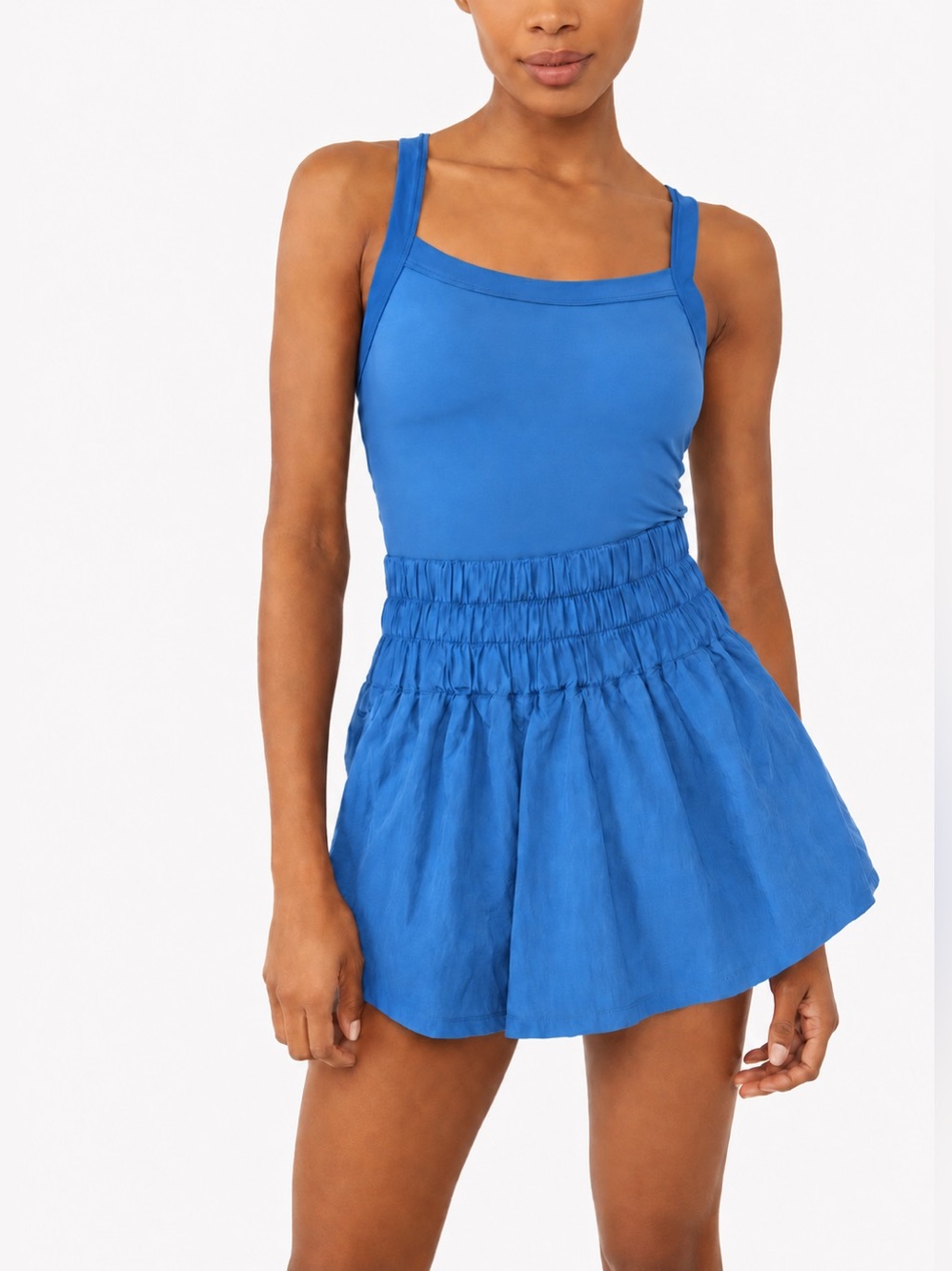 Free People FP Movement Way Home Skortsie Romper Blue Size S